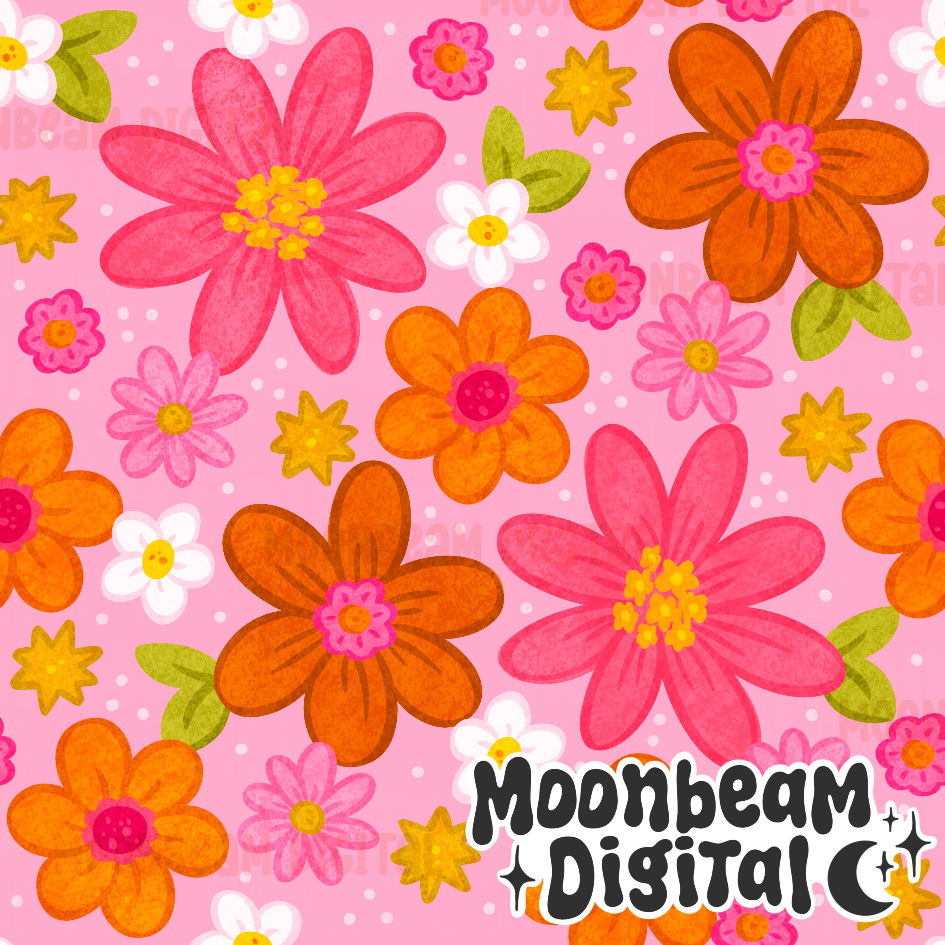 Pink and Orange Floral