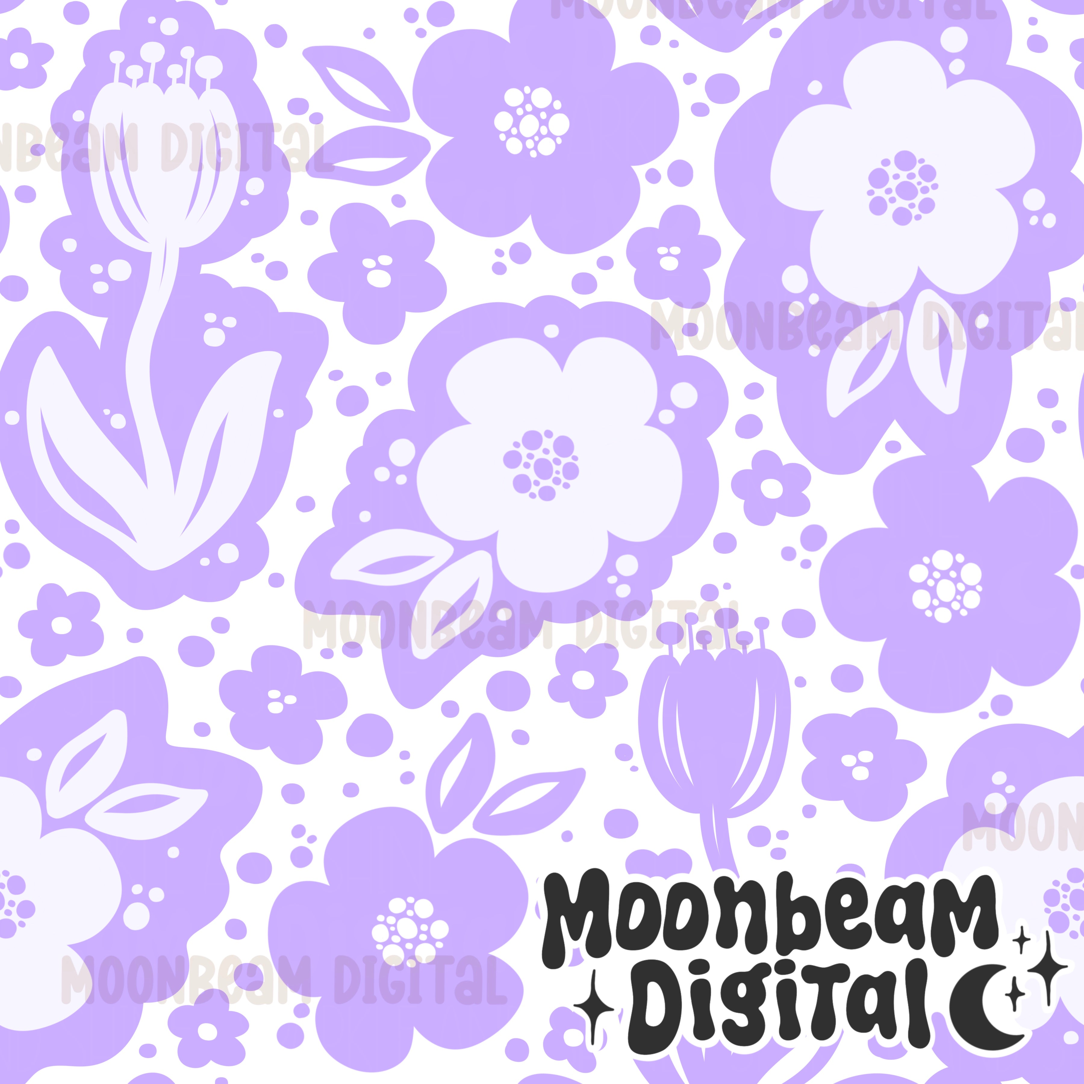 Purple Flowers Silhouette