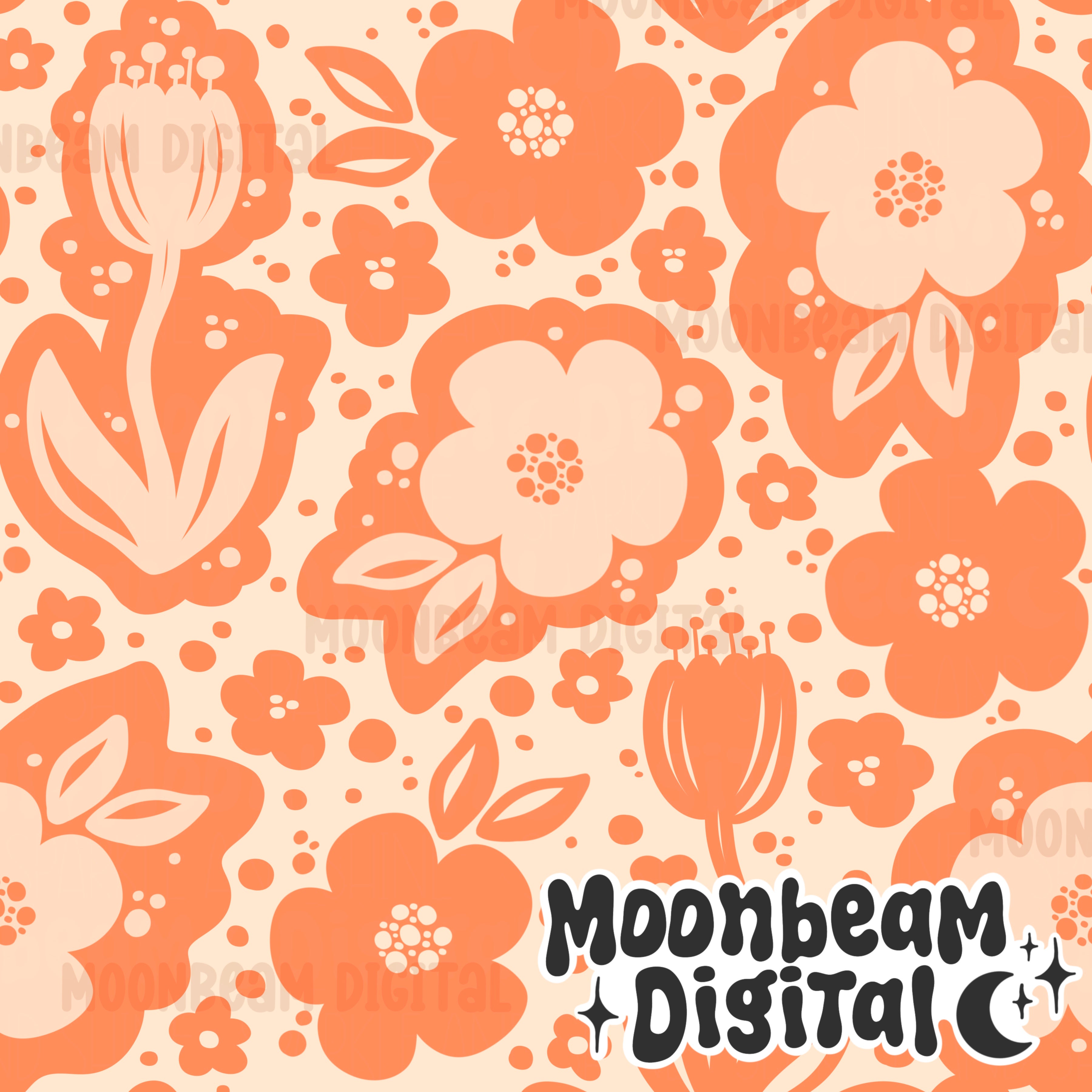 Orange Flowers Silhouette