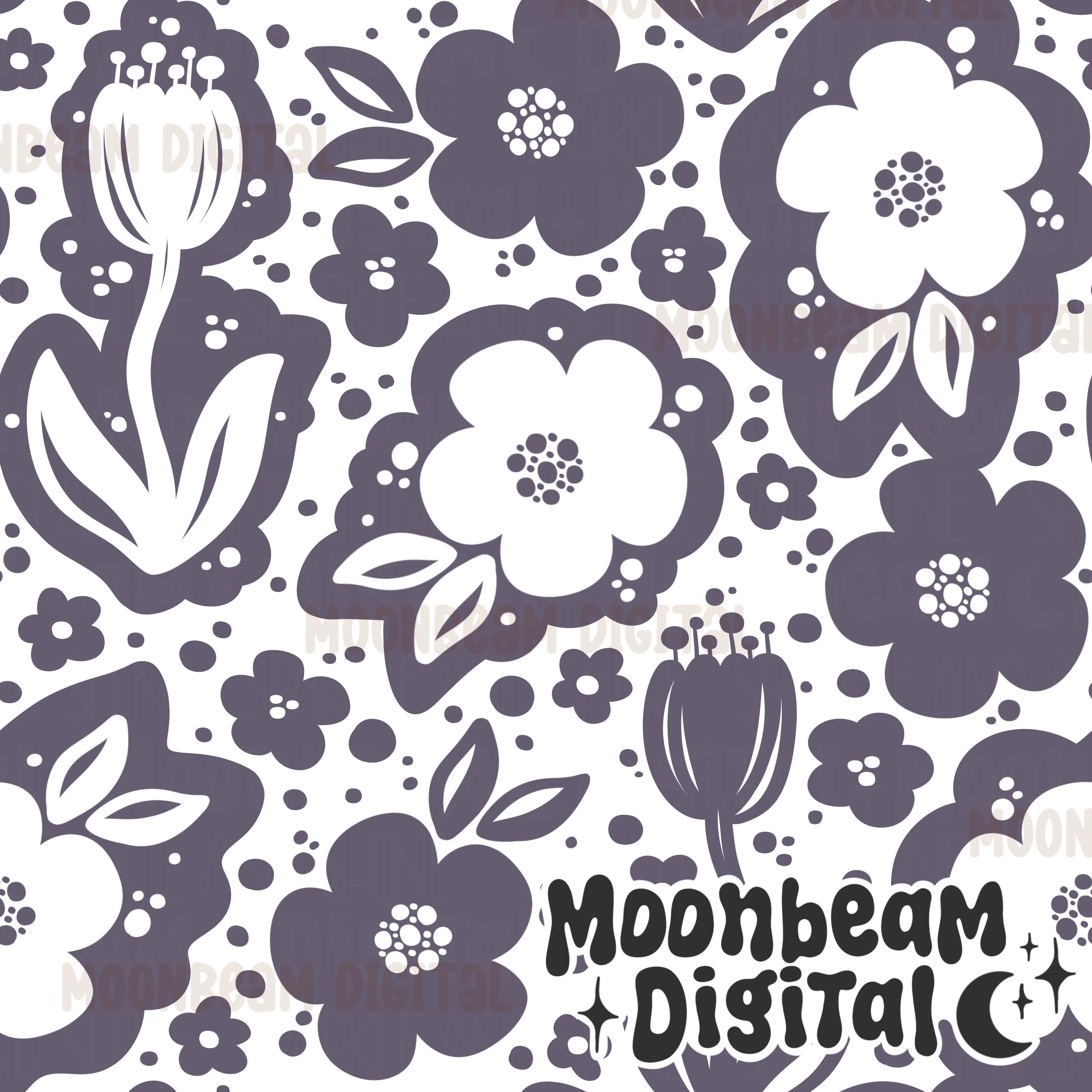 Charcoal Flowers Silhouette