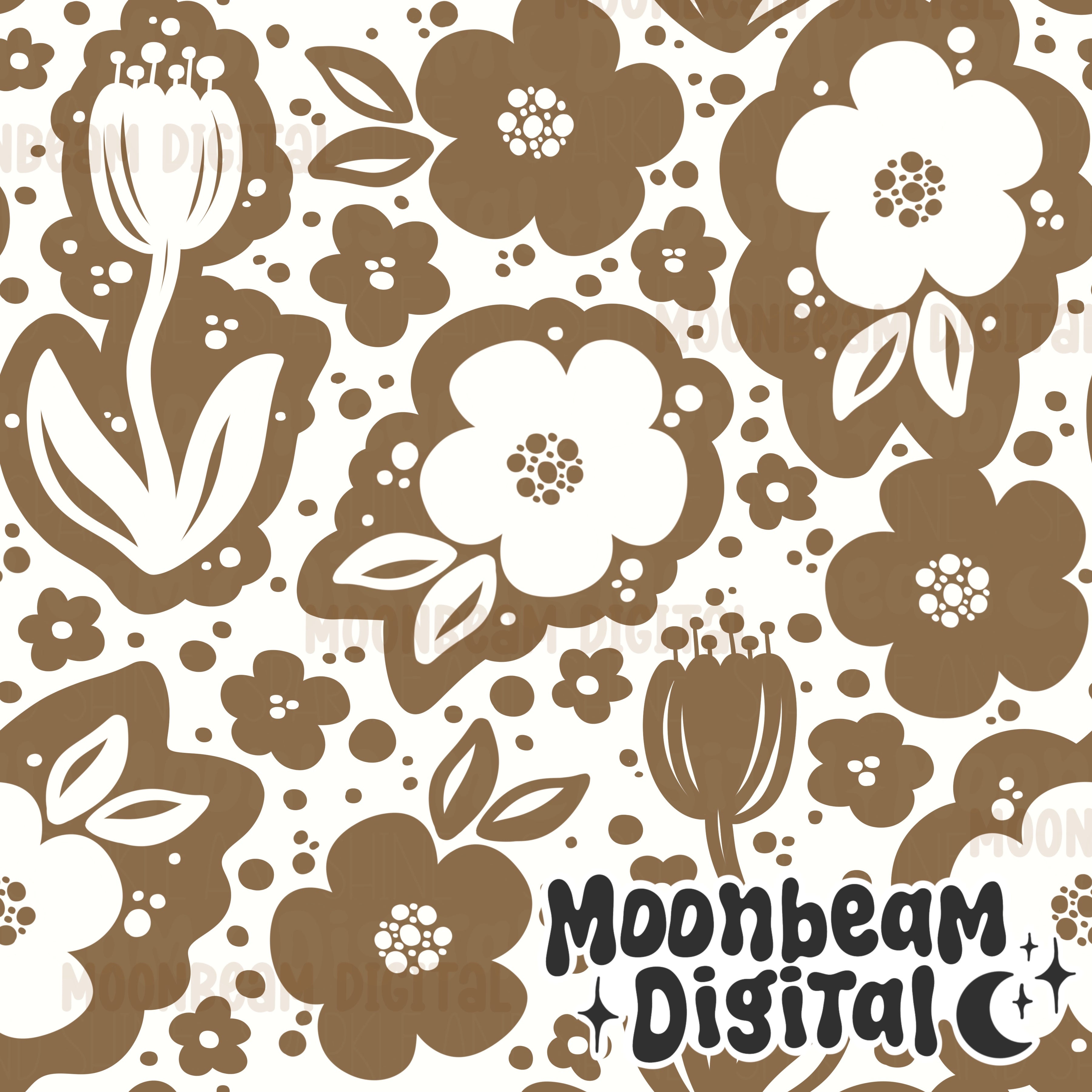 Brown Flowers Silhouette