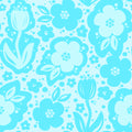 Blue Flowers Silhouette