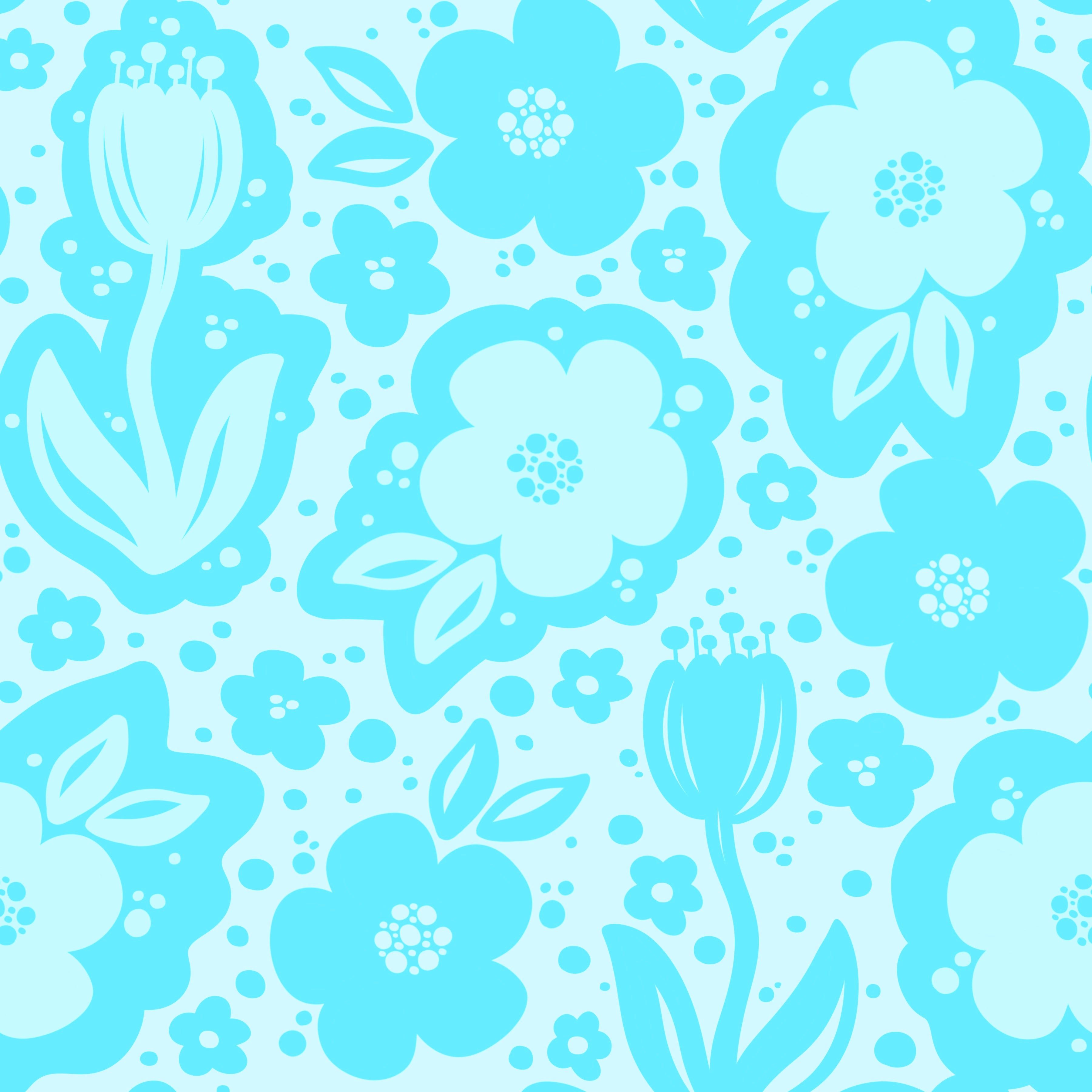Blue Flowers Silhouette